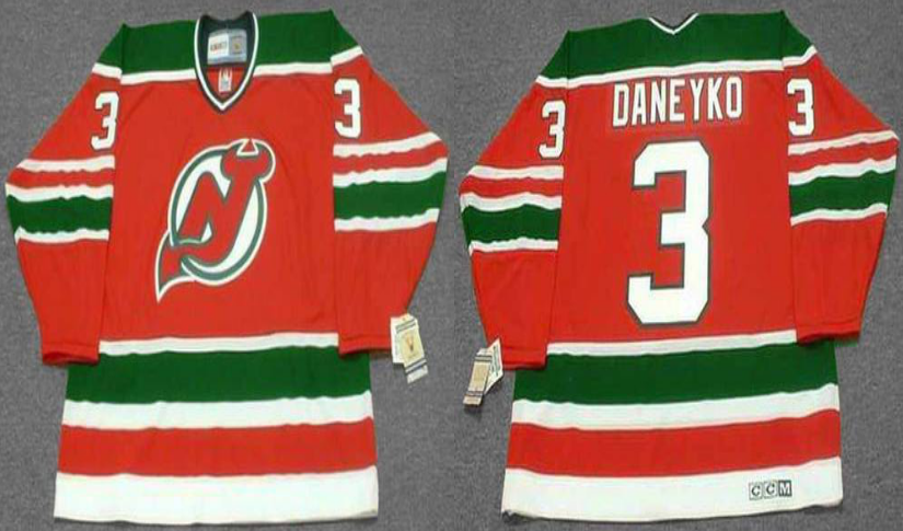 2019 Men New Jersey Devils 3 Daneyko red CCM NHL jerseys